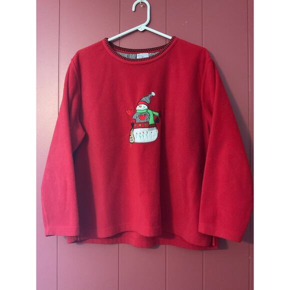 Jenny Buchanan Fleece Snowman & Cardinal Sweatshirt Large 90’s - Picture 9 of 9